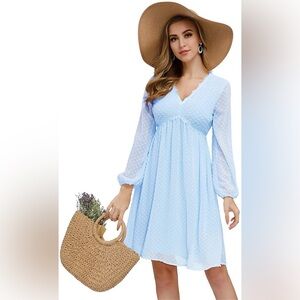 Jasambac Long Sleeve Dress with Lace Accents